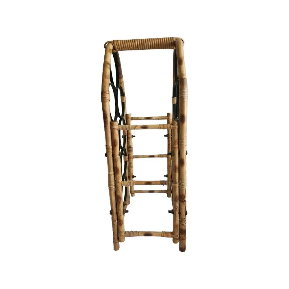 Mid Century Bamboo 9 Bottle Wine Rack